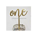 YENİ HEDİYELİK DÜNYAM One Yazısı Pleksi Pasta Süsü, Cake Topper 1 Yaş Pasta Süsü