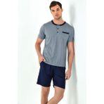 Yeni Inci 3'lü Yarım Kol Erkek Pijama Takım EPJ797 - M - Lacivert