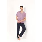 Yeni İnci Gömlek Yaka 3'lü Viskon Erkek Pijama Takımı