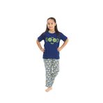 Yeni İnci Kız Çocuk Yarım Kollu Pijama Takımı, 5-6 Yaş, CKP371, İNDİGO MAVİ, kız-çocuk