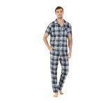 Yeni Inci Önden Düğmeli 3'lü Erkek Pijama Takım EPJ807 - S - Lacivert