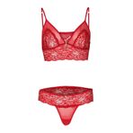 Yeni İnci Sevgililer Günü Kırmızı Bralet Dantel Çamaşır Takım