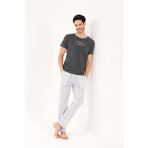 Yeni Inci Yarım Kol Erkek Pijama Takım EPJ839 - M - Antrasit