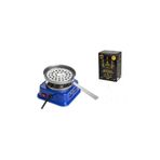 Yeni Model Mini Kare Elektrikli Ocak Ve 1 Kg Gold Kömür Mavi maliNM-24