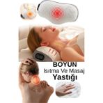 Yeni Model Ortopedik Boyun Masaj Yastığı Aleti | Isıtmalı Titreşimli 3 Isıtma | 3 Masaj Modu Ortopedik Elektrikli Masaj Cihazı - Beyaz