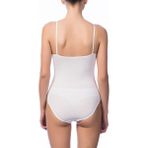 Yeni NBB Kadın %100 Pamuklu Terletmeyen İp Askılı Çıtçıtlı Body Atlet - Beyaz