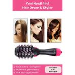 Yeni Nesil 4in1 Çok Fonksiyonlu Saç Kurutma Şekillendirici Düzleştirme Özellikli Hair Dryer & Styler - Pembe - Renk