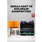 Yeni Nesil Akıllı Saat ve Bluetooth Kulaklık Kampanyası Android Ve İOS Uyumlu Uyku ve Sağlık Takibi