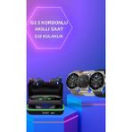 Yeni Nesil Akıllı Saat ve Bluetooth Kulaklık Titreşim Bildirimleri Uyku Takibi - 35 - 48 mm - Siyah