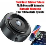 Yeni Nesil Akıllı Taşınabilir Magsafe Mıknatıslı Otomatik Vakumlu Telefon Tutucu Araç Içi Ev Ofis - Versiyon 1 - Siyah