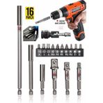 Yeni Nesil Bits Uç Bağlantı Adaptör Seti Lokma Bağlantı 16PCS Tornavida Lokma Seti Matkap Ucu - Altın