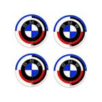 Yeni Nesil Bmw 50.yıl Logolu Damla Sticker Jant Göbeği Yapışkanlı Sticker 5.5 Cm Uyumlu 4 Adet