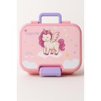 Yeni Nesil Çocuk Beslenme Kutusu İki Katlı - Bölmeli Lunch Box - 1030 Ml. (Plastik PP5 Malzeme) (Pembe)