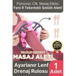Yeni Nesil Kas Gevşetici Ayarlanabilir Roller Lenf Drenaj Rulosu 9 Tekerlekli Selülit Masaj Aleti