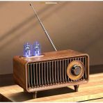 Yeni Nesil Radyo Usb Sd Fm Aux Bluetooth Müzik Kutusu Nostaljik Görünümlü Şarj Edilebilir B9 Koyu Kahverengi (B9 - Kahverengi)