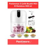 Yeni Nesil Şarjlı Dayanıklı Sarımsak Rondosu Paslanmaz 3 Çelik Bıçaklı Pratik Mini El Rondosu 300 Ml