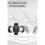 Yeni Nesil Sesli Görüşme Akıllı Saat ve Powerbank Çoklu Şarj Girişli Bluetooth Kulaklık Nabız Ölçer - Çok Renkli