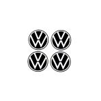Yeni Nesil Tasarım Damla Sticker Siyah Volkswagen Jant Göbeği 5.5cm Uyumlu