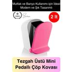Yeni Nesil Tasarım Pedallı Masaüstü 2 lt Mutfak Banyo Çocuk Odası Çöp Kovası Pratik Tezgah Üstü