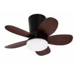Yeni Nesil Tavan Vantilatörü 64 cm Toplam Çap – 6 Kademeli, 3 Işık Renkli, Kumandalı, Sessiz Fan (Tavana Vidalı Montaj) Avize (Siyah-Kiraz)