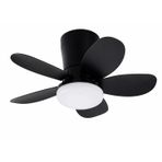 Yeni Nesil Tavan Vantilatörü 64 cm Toplam Çap – 6 Kademeli, 3 Işık Renkli, Kumandalı, Sessiz Fan (Tavana Vidalı Montaj) Avize (Siyah-Siyah)