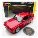 Yeni - New 1988 BMW M3 (E30) Red 1:24 Ölçek Burago Marka