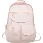 Yeni Okul Çantası Kadın Basit Büyük Kapasiteli Bilgisayar Çantası Okul Çantası Kadın Üniversite Öğrencisi Erkek Sırt Çantası Trendy Marka (Yurt Dışından) - Pembe - Pembe - lise kolej çantası - 42x30x18cm
