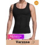 Yeni Sezon Bel Göğüs Dik Duruş Toparlayıcı Erkek Extra Göbek Korse Atlet - M - Siyah