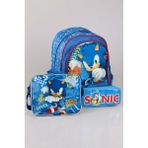 YENİ SEZON LİSANSLI SONIC OKUL ÇANTASI, BESLENME ÇANTASI VE KALEM ÇANTASI KIRTASİYE SETİ - Mavi