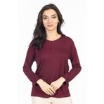 Yeni Sezon Sade Desen Yuvarlak Yaka Likralı Anne Penye Bluz 6484