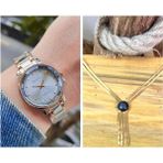 Yeni Sezon Sade Şık Çelik Kadın Kol Saati+Italyan Çelik Kolye Hediye - Rose Gold - Gümüş