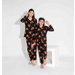 Yeni Sezon Sonbahar/Kış Anne/Kız Çocuk Ayıcık Desenli Süet Pijama Takımı 2724-1 Siyah Ayıcık