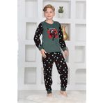 Yeni Sezon Sonbahar/Kış Erkek Çocuk Skate 8 Desenli Polar Pijama Takımı 4536