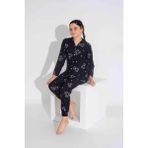 Yeni Sezon Sonbahar/Kış Kız Çocuk Ayıcık Desenli Süet Pijama Takımı 2724-9 Siyah - 5 - 6 Yaş