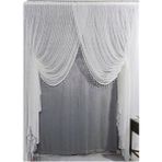 Yeni Sezon Trend Spor Desenli Kruvaze Salon ve Misafir Odalarına Uygun Tül Perde Orta Pile - 210 x 260 cm - Kırık Beyaz