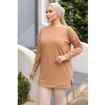 Yeni Stil Bej Arma Detay Tunik 10020