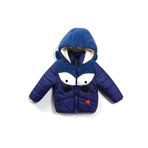 YENİ Trend Sevimli Dinazor Figürlü Welsoft Kulaklı Kapüşonlu Kışlık İçi Peluş Erkek Bebek Mont Şişme Lacivert 5 YAŞ
