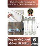 Yeni Üretim Ayarlanır Dolap Çekmece Kapağı Koruma Aparatı Bebek Çocuk Güvenlik Kilidi 6 Adet 17 Cm