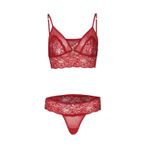 Yeni Yıl Kırmızı Bralet Dantel Çamaşır Takım