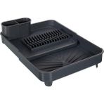 Yenibağ Collection Açılır Kapanır Bulaşıklık Tabaklık, Su Tahliye Oluklu ve Çatal Bıçak Kurutmalıklı-Modern Tasarım Plastik (Antrasit)
