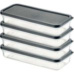 Yenibağ Home 4 Adet Buzdolabı Organizeri – Pp Plastik Şeffaf ve Ayarlanabilir Saklama Kabı, Gıdaları Taze Tutan Fresh Box, Çok Amaçlı,mikrodalga ve Bulaşık Makinesi Uyumlu (Gri, 1200 Ml)