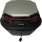 Yenibağ XT08-SW 32 Litre Gümüş Beyaz Parlak Su Geçirmez Motosiklet Arka Çanta ABS Çift Kilitleme Üniversal