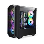 yenibagshop Orkinos Mesh Panel Dikey Ekran Kartı Takılabilen 4 Full RGB Fanlı ATX Bilgisayar Kasası