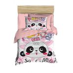 Yenidoğan Kız Bebek Nevresim Takımı 3d Pamuklu Panda So Cute