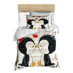 Yenidoğan Kız Bebek Nevresim Takımı 3d Pamuklu Penguen