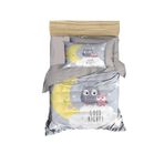 Yenidoğan Kız / Erkek Unisex Bebek Nevresim Takımı %100 Pamuklu Good Night Gri