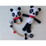 Yenidoğan Panda Set Amigurumi Organik Oyuncak