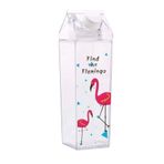 Yenigeldi 1 Adet 500Ml Flamingo Süt Kutu Tasarımlı Su Kahve Içecek Şişesi Cam Değildir Kahve Ve Sunum Bardağı