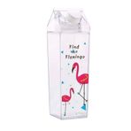 Yenigeldi 1 Adet 500Ml Flamingo Süt Kutu Tasarımlı Su Kahve Içecek Şişesi Cam Değildir Kahve Ve Sunum Bardağı,Beyaz 3492023221888
