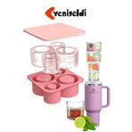 Yenigeldi 1 Adet Quencher Silikon Kapaklı Buz Kalıbı 4 Gözlü 20oz 30oz 40oz Bardak Uyumlu